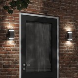 vidaXL Lampă exterioară de perete, negru, oțel inoxidabil