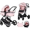 Carucior 3 in 1 Chipolino Amore Pink Marshmallow: Landou, Scoica Auto i-Size, Cadru Aluminiu, Suspensii, Accesorii Incluse