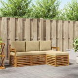Cumpara ieftin Set de canapele de exterior 4 buc. 4-Locuri Natural si Bej