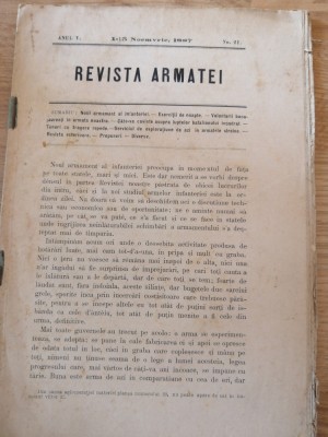 revista armatei - no 21, 1-15 noemvrie 1887 foto