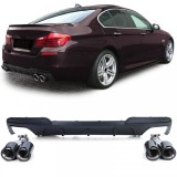 Difuzor spate sport mat + 4 iesiri de evacuare din carbon real, potrivit pentru BMW F10 F11 535 Performance AutoTuning