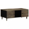 Masuta cafea Gossi gri deschis 100x54 cm lemn masiv mango. Masa living, design modern, spatiu depozitare. 