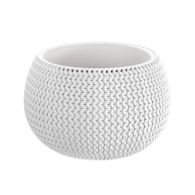 Ghiveci decorativ de flori, Prosperplast, Splofy, rotund, alb, 23.9x16.1 cm foto
