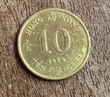 C50 - Moneda foarte veche - Hong Kong - 10 centi - 1989