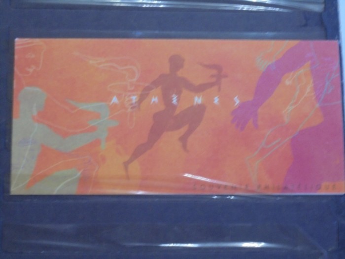 GRECIA - ATHENA - SPORTIV ANTIC PURTATOR AL FLACARII OLIMPICE - SOUVENIR PHILATELIQUE - NECIRCULATA -