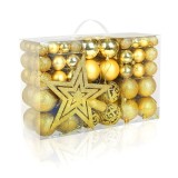 Set 101 Globuri Aurii pentru bradul de Craciun, Diametre Globuri: 6/4/3 cm, Oem