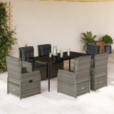 Set mobilier de gradina cu perne, 7 piese, gri, poliratan GartenMobel Dekor, vidaXL