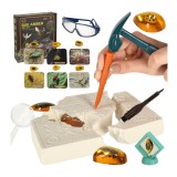Set Arheologic, LEAN TOYS, Excavare Insecte in Chihlimbar, cu Accesorii, 22x29.5x5.5cm