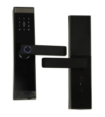 Incuietoare inteligenta wireless, deschidere amprenta, parola, card aplicatia Tuya si cheie, negru