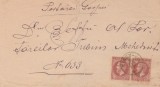1877 Romania - Fragment scrisoare expediat Tg. Jiu pereche 15b Carol Bucuresti I