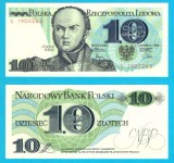 Polonia (pick 148) 10 Zloti 1982 UNC; serie: S 1900263; Generalul Bem