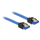 Cablu SATA III 6 Gb/s drept/drept Bleu 10cm, Delock 84976