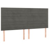 Cumpara ieftin Tablie de pat gri inchis 160x5x118/128 cm catifea