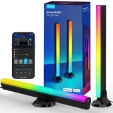 Bara LED RGB inteligenta Govee TV Light Bar H6046311, 24 W, 210 lm, lumina calda / neutra / rece / multicolora, IP20, negru, set 2 bucati