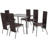 Cumpara ieftin Set mobilier de bucătărie, 7 piese, maro