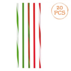 Paie Reutilizabile din Plastic, Multicolor, 6x200mm, Set 20 Buc.