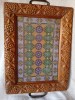 Tava stil nerom&acirc;nesc cu rama din lemn sculptat și goblen cusut manual kilim