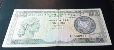 Bancnota 10 pounds 1990 din Cyprus foto