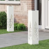 vidaXL Lumină LED Solară pentru Alei 2 pcs Alb Oțel laminat la rece 879801