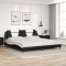 Cadru de pat cu tăblie negru și alb 200x200cm piele artificială