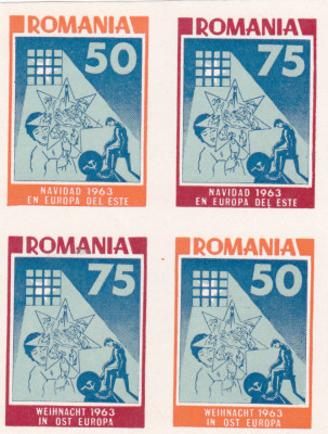 EXIL - SPANIA,CRACIUN 1963 NEUZAT IN BLOC ,MNH,ROMANIA foto