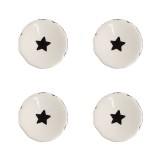 Cumpara ieftin Set 4 butoni mobilier ceramica neagra bej Stelute 4x3/6 cm