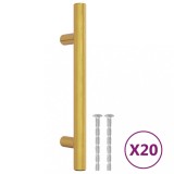 Manere de dulap, 20 buc., auriu, 96 mm, otel inoxidabil
