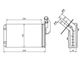 Radiator Incalzire Renault 19, 09.1988-06.1996, Clio, 06.1990-04.1998, diesel, benzina, aluminiu mecanic/plastic, 234x157x40 mm, SRLine