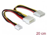 Cablu alimentare Molex 4 pini la Molex 4 pini M + 3.5&quot; FDD, Delock 82111