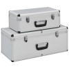 VidaXL Cutii de depozitare, 2 buc., argintiu, aluminiu