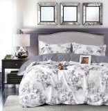 Cumpara ieftin Lenjerie Pat Bumbac Gri, 4 Piese (Husa pilota + Cearceaf + 2 Fete perna). Set de pat