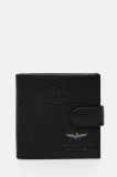 Aeronautica Militare portofel de piele barbati, culoarea negru