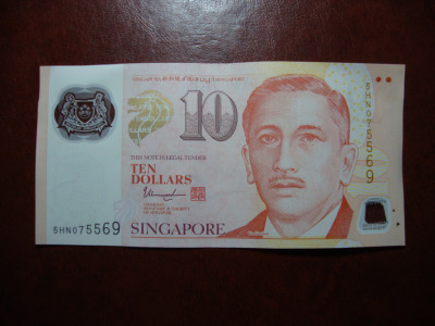 SINGAPORE 10 DOLLARS 2018 POLIMER foto