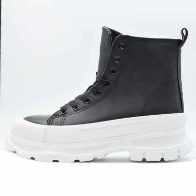 Ghete Dama MBrands cu talpa flexibila, Hi Top, culoare negru, material impermeabil 41 foto
