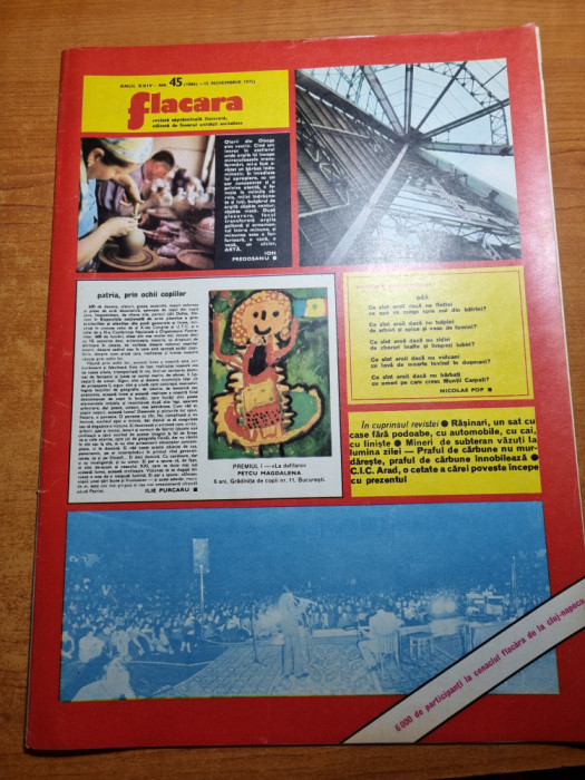 revista flacara 15 noiembrie 1975-mina aninoasa,orasul focsani,cenaclul flacara