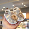 Sandalute crem cu piuitoare - Ursulet (Marime Disponibila: Marimea 20), Superbaby