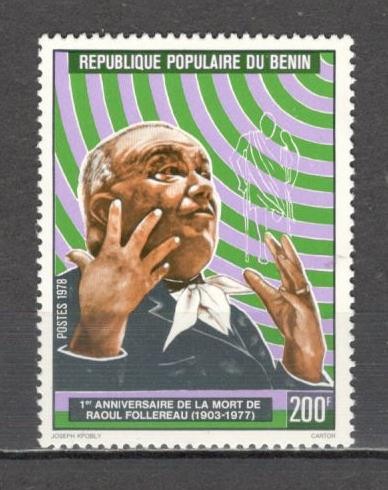 Benin.1978 1 an moarte R.Follereau-scriitor si filantrop SB.1