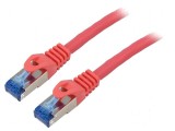 Cablu Patch S/FTP 6a CCA LSZH roșu 10m 26AWG Fire: 8, Lanberg