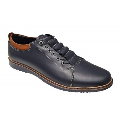 Pantofi casual barbati din piele naturala - Model Corsa Bleumarin GKR124BL foto
