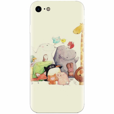 Husa silicon pentru Apple Iphone 5c, Cute Cartoon Animals foto