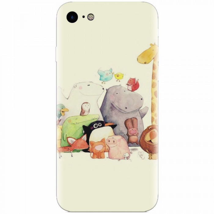Husa silicon pentru Apple Iphone 8, Cute Cartoon Animals