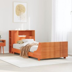 vidaXL Cadru pat fără saltea, maro ceruit, 75x190 cm, lemn masiv pin 3323676