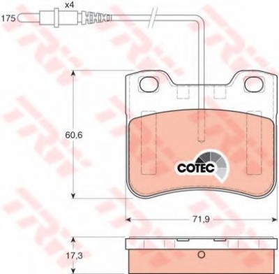 Set placute frana,frana disc PEUGEOT 106 I (1A, 1C) (1991 - 1996) TRW GDB1031 foto