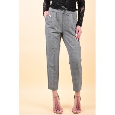 Pantaloni Vero Moda Eva Loose String Checked Grey /White foto