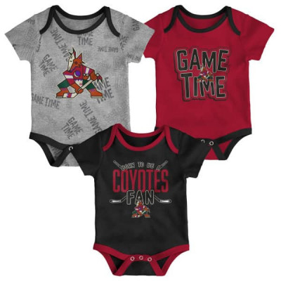 Arizona Coyotes body de bebeluși 3-pack Game Time S/S Creeper Set - Newborn - Kojenec 3-6 měs&amp;iacute;ců foto