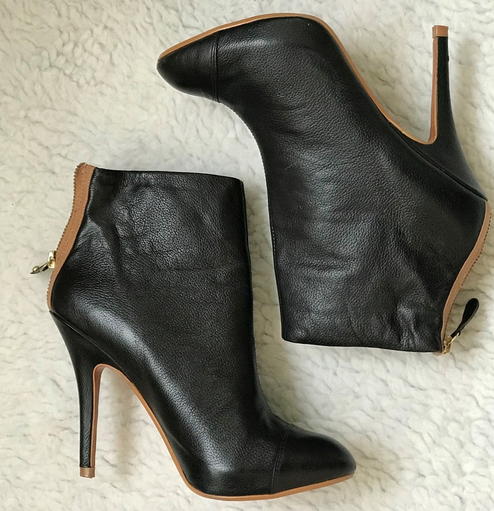 BOTINE NEGRE DAMA PIELE ZARA GHETE FEMEI TOC CUI 12 cm FERMOAR SPATE  PLATFORMA, 39, Piele naturala, Negru | Okazii.ro