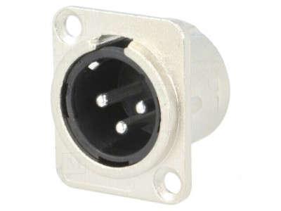 Conector XLR soclu tată PIN 3 lipire aurit din argint metal foto