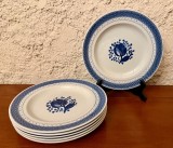 6 FARFURII DIN FAIANTA- DECORATE MANUAL- TRANQUEBAR BLUE- ROYAL COPENHAGEN D23cm
