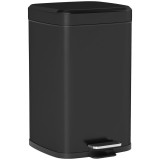 HOMCOM Coș de bucătărie 20 L cu capac cu &icirc;nchidere bl&acirc;ndă și pedală, recipient interior detașabil, 28L x 35l x 45H cm, Negru | Aosom Romania