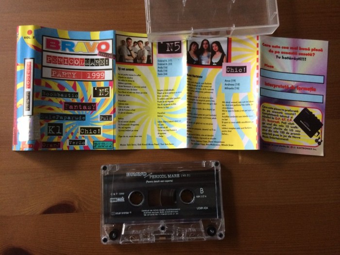 Pericol mare Vol. 2 bravo prezinta caseta audio compilatie selectii muzica euro pop rap house dance romaneasca nova music 1999